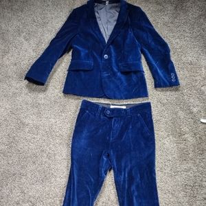 Boys blue velvet set